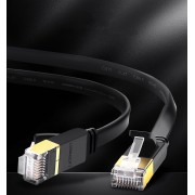 Ugreen Ethernet patchcord flat cable RJ45 Cat 7 STP LAN 10 Gbps 10 m black (NW106 11265)