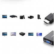 Ugreen HDMI - VGA micro USB / audio 3,5 mm mini jack adapter black (40248)