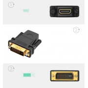 Ugreen HDMI (female) - DVI 24+1 (male) adapter FHD 60 Hz black (20124)
