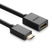 Ugreen HDMI (żeński) - mini HDMI (męski) adapter cable 4K 60 Hz Ethernet HEC ARC 32 channel audio 22 cm black (20137)