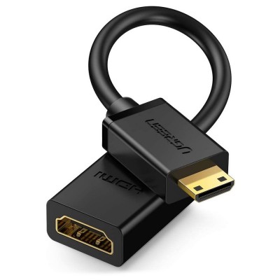 Ugreen HDMI (żeński) - mini HDMI (męski) adapter cable 4K 60 Hz Ethernet HEC ARC 32 channel audio 22 cm black (20137)