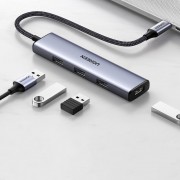 Ugreen HUB USB Type C splitter - 4x USB 3.2 Gen 1 silver (CM473 20841)