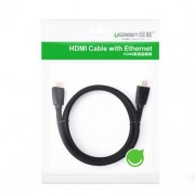 Ugreen High End HDMI 2.0 nylon braided cable 4K 60 Hz 3D 18 Gbps HDR ARC Ethernet (HEC) 48 bit 1,5 m black (HD118 40409)