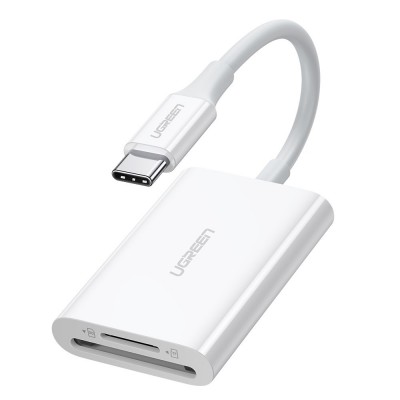 Ugreen SD 4.0 / micro SD (TF) 4.0 (UHS-II, UHS-2 - 280 MBps) OTG card reader USB Typ C 3.2 Gen 1 white (CM265 60724)