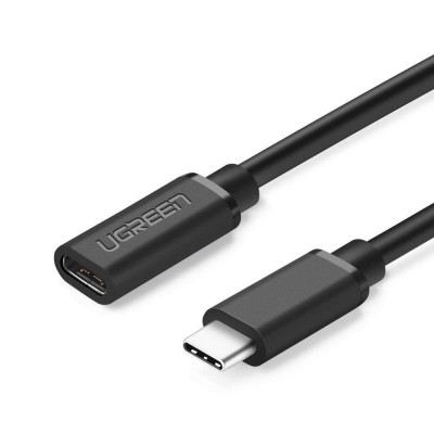 Ugreen USB Type C 3.1 (female) - USB Type C 3.1 (male) cable extension cord 0,5 m black (40574)