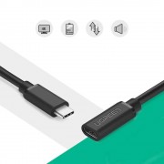 Ugreen USB Type C 3.1 (female) - USB Type C 3.1 (male) cable extension cord 0,5 m black (40574)
