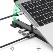 Ugreen X-Kit Laptop Stand Docking Station USB Type C HUB - 2x USB 3.2 Gen 1 / HDMI 4K 30 Hz 3D / SD i microSD card reader black (80551)