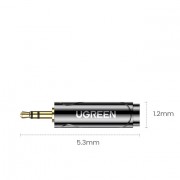 Ugreen adapter audio adapter from 6.35mm / 6.5mm jack (female) to 3.5mm mini jack (male) black (AV168 80730)