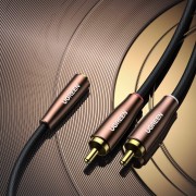 Ugreen cable audio cable 3.5 mm mini jack (female) - 2RCA (male) 1m brown (AV198 50130)
