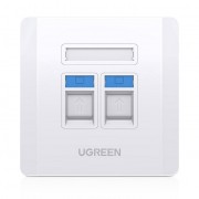 Ugreen dual wall socket internet LAN telephone RJ45 / RJ11 white (80182 NW144)