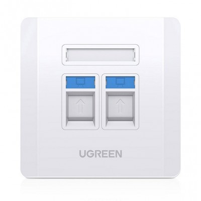 Ugreen dual wall socket internet LAN telephone RJ45 / RJ11 white (80182 NW144)