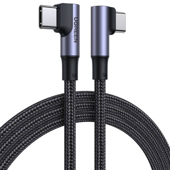 Ugreen elbow USB Typ C - USB Typ C cable Quick Charge Power Delivery 100 W 5 A 1,5 m black (US335 70697)