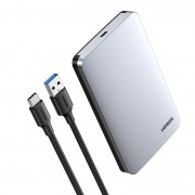Ugreen external hard drive HDD SSD housing case SATA III (6 Gbps) 2,5' USB 3.2 Gen 2 USB Typ C + cable 0,5 m gray (70499 CM300)