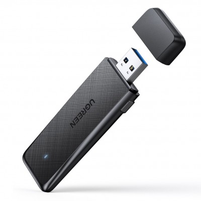 Ugreen external wireless USB network adapter 2.4GHz 400Mbps / 5GHz 900Mbps black (50340 CM492)