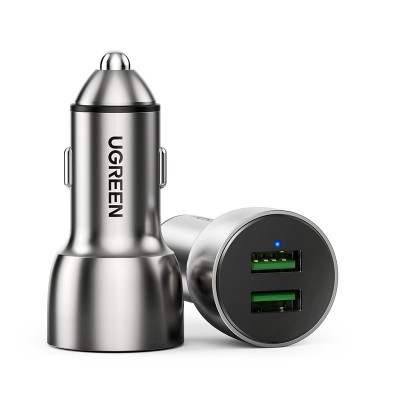 Ugreen fast car charger 2x USB Quick Charge 3.0 36 W 3 A gray (CD213 60713)