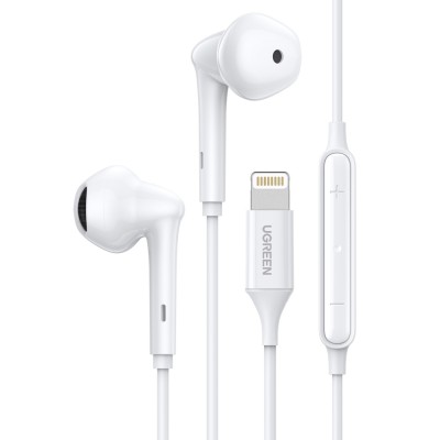 Ugreen in -ear Lightning headphones with remote and microphone MFI white (EP101 80649)