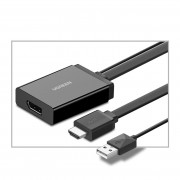Ugreen unidirectional HDMI adapter (male) - Display Port (female) + USB (for power supply) video adapter 0.5m black (MM107)