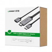 Ugreen video cable USB to HDMI adapter 1.5 m gray (CM151 50291)