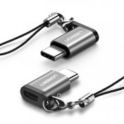 Ugren micro USB to USB Type C adapter with lanyard black and gray (50551)