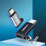 Ugren micro USB to USB Type C adapter with lanyard black and gray (50551)