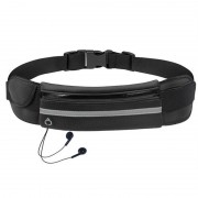 Ultimate Running Belt with bottle holder and headphone outlet black