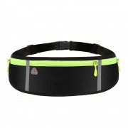 Ultimate reflective stripe Running Belt with headphone outlet 4-pocket Green