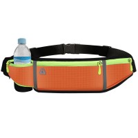 Ultimate reflective stripe Running Belt with headphone outlet 4-pocket Orange