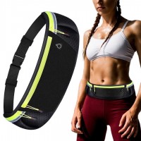 Ultimate reflective stripe Running Belt with headphone outlet green