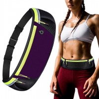 Ultimate reflective stripe Running Belt with headphone outlet purple