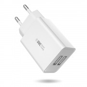 WK Design wall charger travel adapter 2x USB 2 A + USB - micro USB cable 1 m white (WP-U56 Micro white)