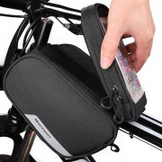Wozinsky Bike Front Storage Bag Bicycle Frame Phone Case 6,5 inch max 1,5L black (WBB7BK)