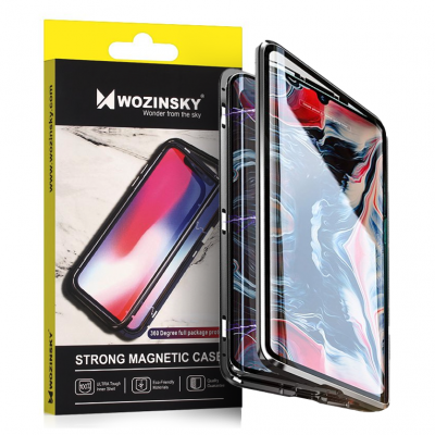 Wozinsky Full Magnetic Case Full Body Front and Back Cover with built-in glass for Xiaomi Mi 11 black-transparent