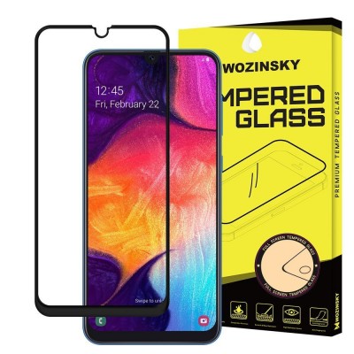 Wozinsky Tempered Glass Full Glue Super Tough Screen Protector Full Coveraged with Frame Case Friendly for Samsung Galaxy A40 black