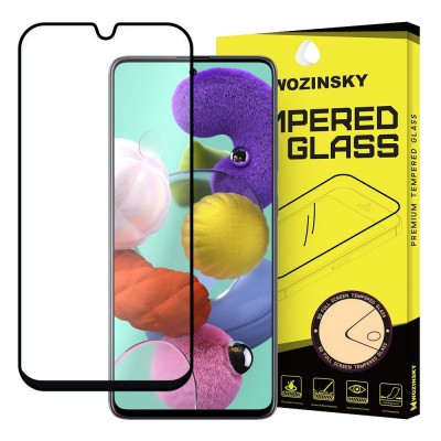 Wozinsky Tempered Glass Full Glue Super Tough Screen Protector Full Coveraged with Frame Case Friendly for Samsung Galaxy A51 black