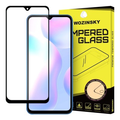 Wozinsky Tempered Glass Full Glue Super Tough Screen Protector Full Coveraged with Frame Case Friendly for Xiaomi Redmi 9A / Redmi 9C  black
