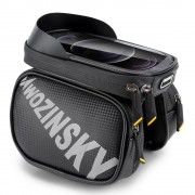 Wozinsky bike front storage detachable bag bicycle frame phone case black(WBB21BK)