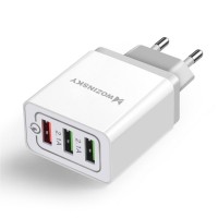 Wozinsky fast wall charger adapter Quick Charge QC 3.0 3x USB 30W white (WWC-01)