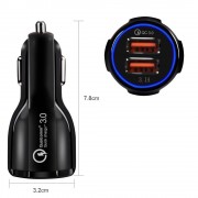 Wozinsky universal Car Charger 2x USB Quick Charge 3.0 QC3.0 3.1A black (WCC-02)