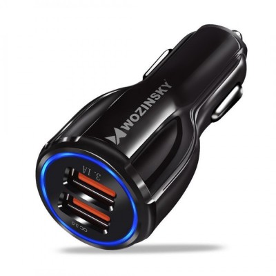 Wozinsky universal Car Charger 2x USB Quick Charge 3.0 QC3.0 3.1A black (WCC-02)