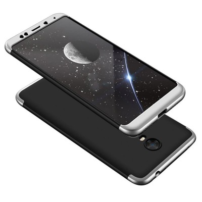GKK 360 Protection Full Body Cover θήκη για Xiaomi Redmi 5 Plus μαύρο-ασημί