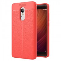 Litchi Pattern Flexible Cover TPU Θήκη για Xiaomi Redmi Note 4X (Snapdragon) κόκκινο