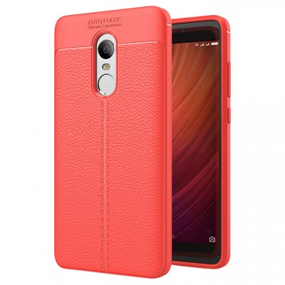 Litchi Pattern Flexible Cover TPU Θήκη για Xiaomi Redmi Note 4X (Snapdragon) κόκκινο