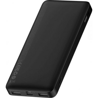 Baseus Bipow Digital Display Power Bank 10000mAh 15W με 3 Θύρες USB-A και Θύρα USB-C Μαύρο