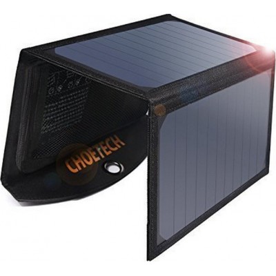 Choetech solar charger USB foldable solar charger 19W 2x USB black (SC001)