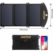 Choetech solar charger USB foldable solar charger 19W 2x USB black (SC001)