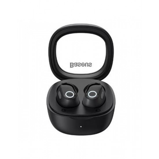 Baseus Bowie WM02 In-ear Bluetooth Handsfree Ακουστικά με Θήκη Φόρτισης Μαύρα
