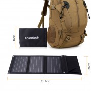 Choetech solar tourist charger 22W foldable solar charger 2x USB black (SC005)
