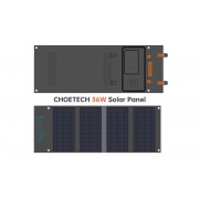 Choetech tourist USB solar charger, USB C 36W QC PD gray (SC006)