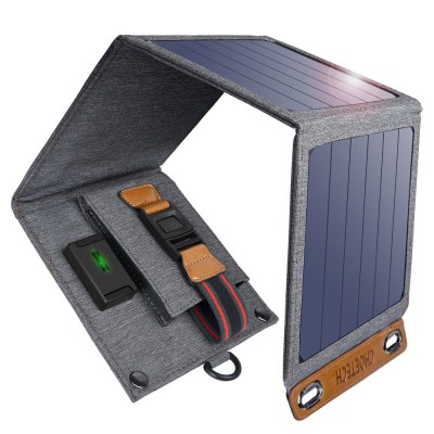 Choetech travel solar phone charger with USB 14W foldable gray (SC004)