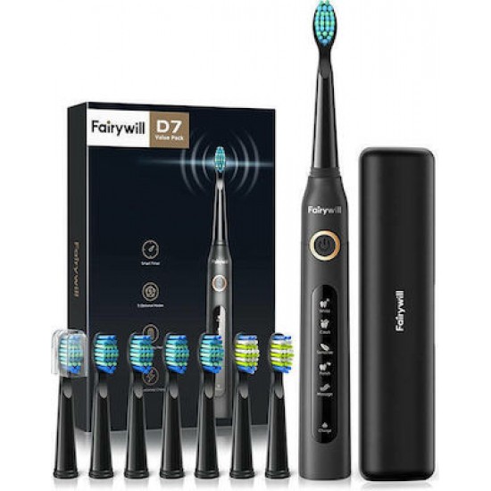 FairyWill Sonic toothbrush with head set and case FW-507 Plus (Black)